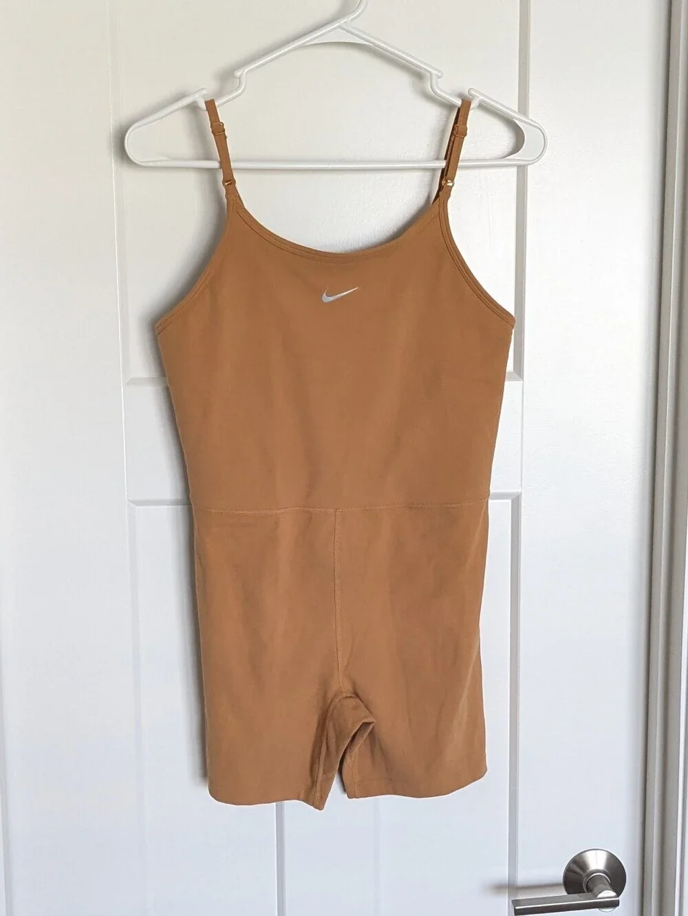 Nike One Dri-Fit One Piece Romper - Flax Tan - Dance Gymnastics Unitard sz XL
